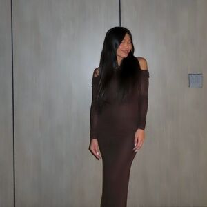 PEPPERMAYO | Cocoa Long Sleeve Maxi Dress - Chocolate